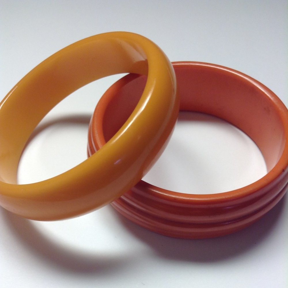 orange vintage bakelite bracelets